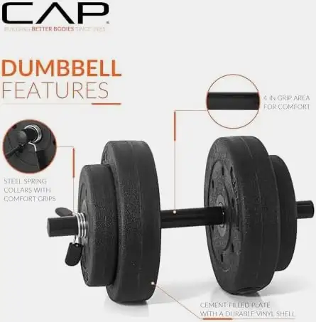 CAP Adjustable Cement Dumbbells - 40 lb Set in Exercise Equipment in Ottawa - Image 3