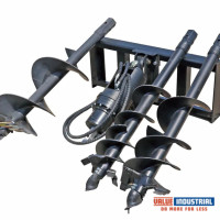 Commercial Skid Steer Auger Attachment Trio - 1 Set, 3 Sizes