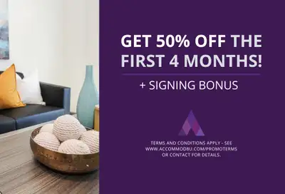 **Secure 50% Off + Signing Bonus!** Now offering 50% off the first 4 months of your 36 month lease!...