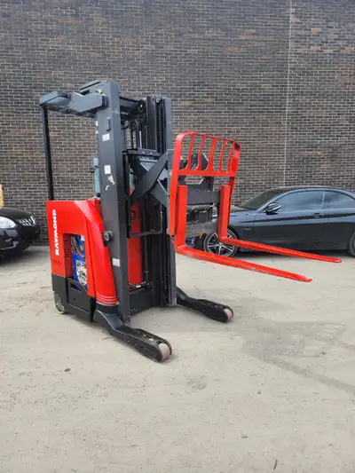 Keywords: Raymond forklift, reach forklift, 4,500 lbs capacity, 3-stage mast, forklift with side shi...