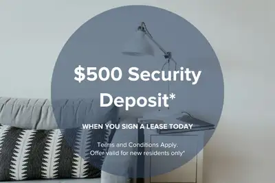 $500 Security Deposit Move in this month and you may qualify for our incentive. Visit our Website: h...