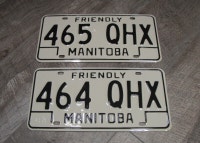 Set of 2 Vintage Friendly Manitoba License Plate '83 Consecutive Ottawa Ottawa / Gatineau Area Preview