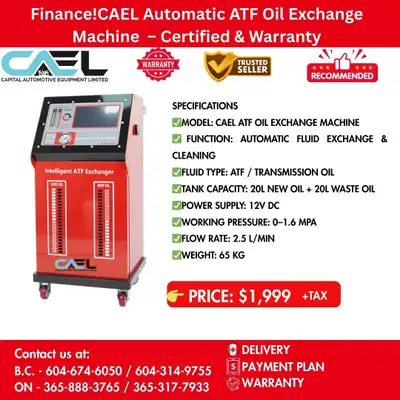 Finance! CAEL Automatic ATF Oil Exchange Machine Certified & Warranty 1999 CAEL Automatic ATF Oil Ex...