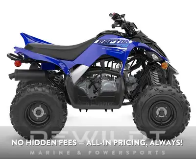 CALLING NEW RIDERS. With a 112cc engine, fuel injection, electric start and legendary Raptor styling...
