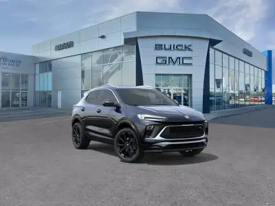 Discover the 2026 Buick Encore GX Sport Touring in striking Ebony Twilight Metallic with advanced AW...