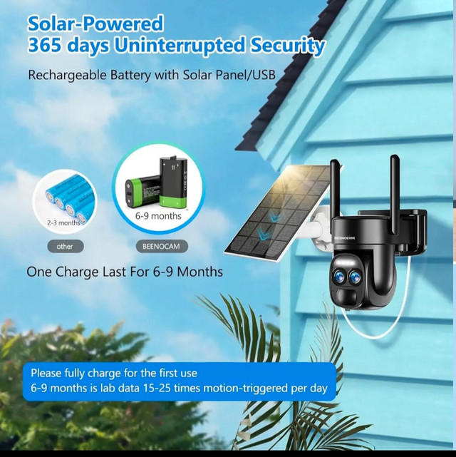 [ 8X Zoom ] 4K 5Dbi Security Camera Wireless Outdoor Solar Batte in Cameras & Camcorders in Gatineau - Image 3