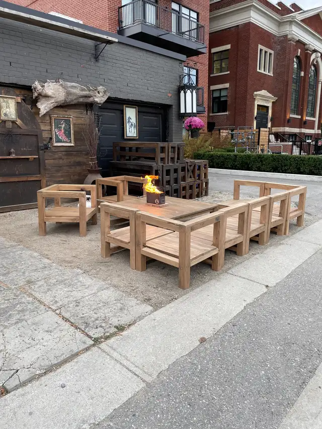 Outdoor Solid reclaimed wood furniture in Patio & Garden Furniture in City of Toronto - Image 7