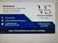 Vince Silvestri Athletic Wear St. Catharines Ontario Preview