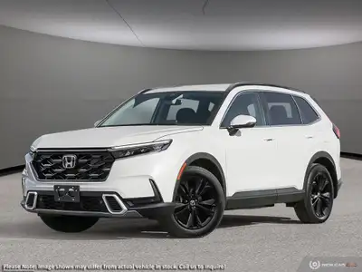 Meet the 2023 Honda CR-V Hybrid Touring, a white AWD SUV designed for exceptional handling and perfo...