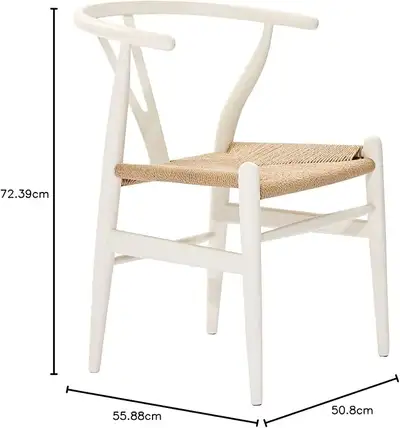 Hans Wegner Wishbone Wood Chair - White in Chairs & Recliners, View more