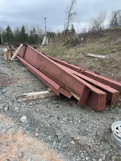 Used steel building, 25'W x 50'L x 18' H(underside of arch), purlins, girts, and columns included Co...