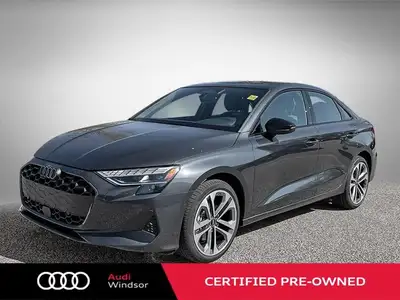 AUDI WINDSOR DEMO//LOANER PROGRAM Only 1500 km's! This Audi A3 Sedan boasts a Intercooled Turbo Gas/...