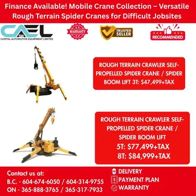 Finance ! New Mobile Crane Collection Versatile Rough Terrain Spider Cranes for Difficult Jobsites C...