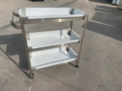 NEW STAINLESS STEEL 3 TIER TROLLEY CART COMMERCIAL KITCHEN ROLLING SHELF 1218240 SALE $279.95 Produc...