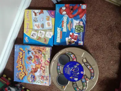 Operation - $5.00 - sold Scooby Doo Hide and Shriek - sold Fredericton Monopoly - sold Buckaroo - $5...
