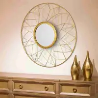 Louisa Decorative Metal Round Mirror BAIN SIGNATURE