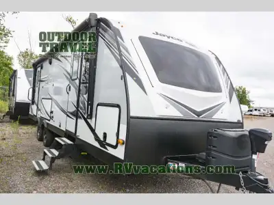 Jayco White Hawk travel trailer 26RK highlights: Fireplace Outside Kitchen Dual Entry Doors Walk-Thr...