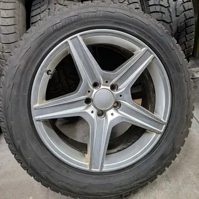 Size: 18 Bolt Pattern: 5x112 Colour: Silver Fitment: Mercedes GLK Tires: Hankook i-Pike - 255/55/18...