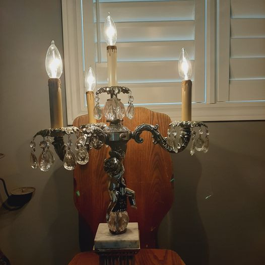 Antique Lamp Candelabra style ornate marble base cherub figurine | Arts &  Collectibles | Markham / York Region | Kijiji