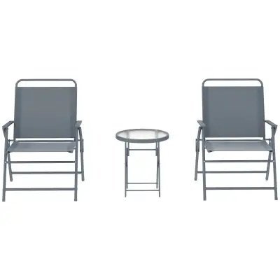 3 Pieces Outdoor Bistro Set, Folding Patio Table and Chairs with, View more