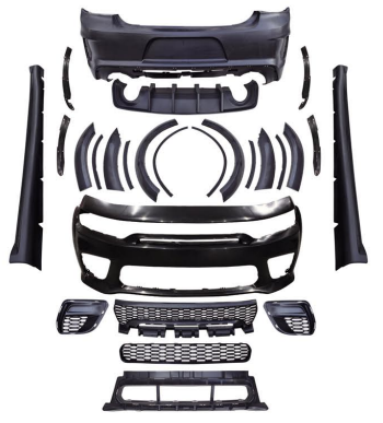 Upgrade your Dodge Charger 2015-2023 to SRT Wide Body KIT Hellcat Style Look Front & Rear Bumper Con...