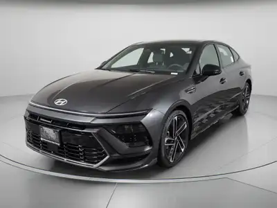 The 2025 Hyundai Sonata N Line Ultimate, in its striking Gray color and featuring a responsive FWD d...
