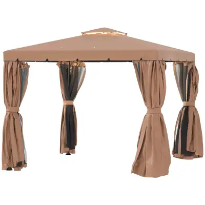 10' x 10' Outdoor Patio Gazebo Double Soft-top Garden Shelter Te, View more