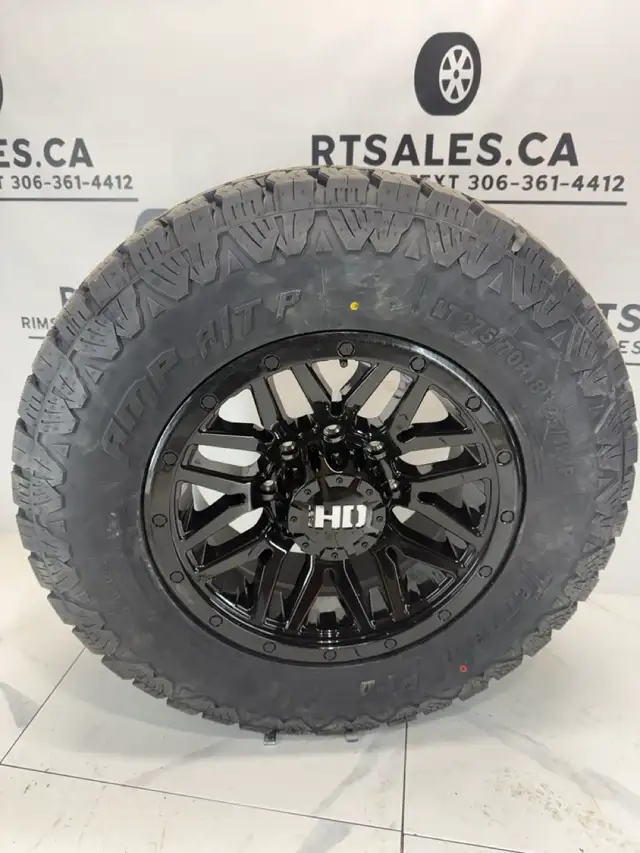 275/70/18 AMP All terrain tires Black Rims Ford F250 F350 in Tires & Rims in Edmonton - Image 4