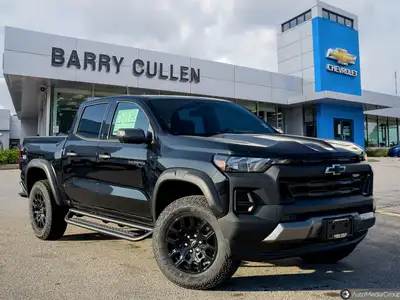 The 2025 Chevrolet Colorado 4WD Trail Boss in striking black, complete with a versatile 4x4 drivetra...