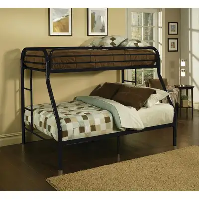 TWIN OVER FULL BUNK BED METAL FRAME KIDS BED BEDROOM FURNITURE, View more