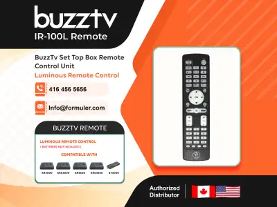 BuzzTV IR-100L - Luminous Remote Control for BuzzTV XR4000, XRS4000, XR4500, XRS4500, ST4000 Set Top...