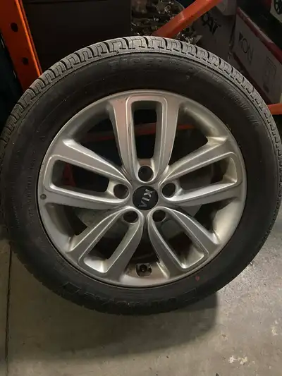 Used Kia Soul Rim and Tire Package Factory 17 inch with All season Uniroyal Tiger Paw Touring AS 215...