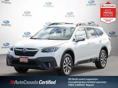 New Price! Odometer is 7518 kilometers below market average! White 2022 Subaru Outback Touring AWD L...