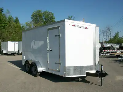 Remorque neuve 7' x 16' v-nose 2 essieux 3500LB.A GLISSIERE HD FREIN ELECTRIQUE 6'.6'' de haut inter...