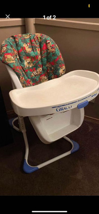 High chair. Adjustable. In excellent condition. Reduced  $30