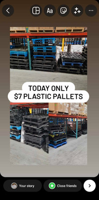 pallets ON SALE NOW gently used plastic or wood 48x40s