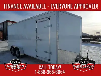 Welcome to Factory Outlet Trailers! NEW Factory Outlet 7x18ft Enclosed Cargo Trailer - Rear Ramp Doo...