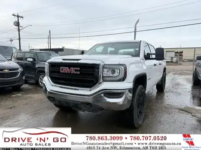 DRIVE N GO AUTO SALES 2018 GMC SIERRA 1500 CREW CAB 4X4, 5.3L, V8, CLEAN CARFAX, 2 KEYS, BACKUP CAME...