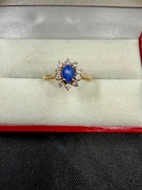 Women's 10K Star Sapphire Ring w Cubic Ziconia's~Size 8.5 Hamilton Ontario Preview