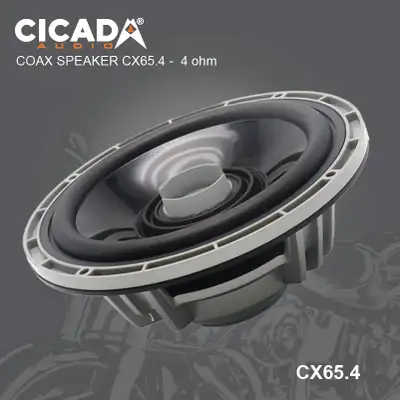 Cicada Audio CX65.4 6.5" 4-Ohm Coaxial Speakers for Upper Fairing, Lower Fairing, and Tour Pak Locat...