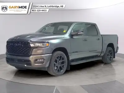 The 2025 Ram 1500 Sport 4x4 Crew Cab in an attractive gray is an impressive blend of power and luxur...