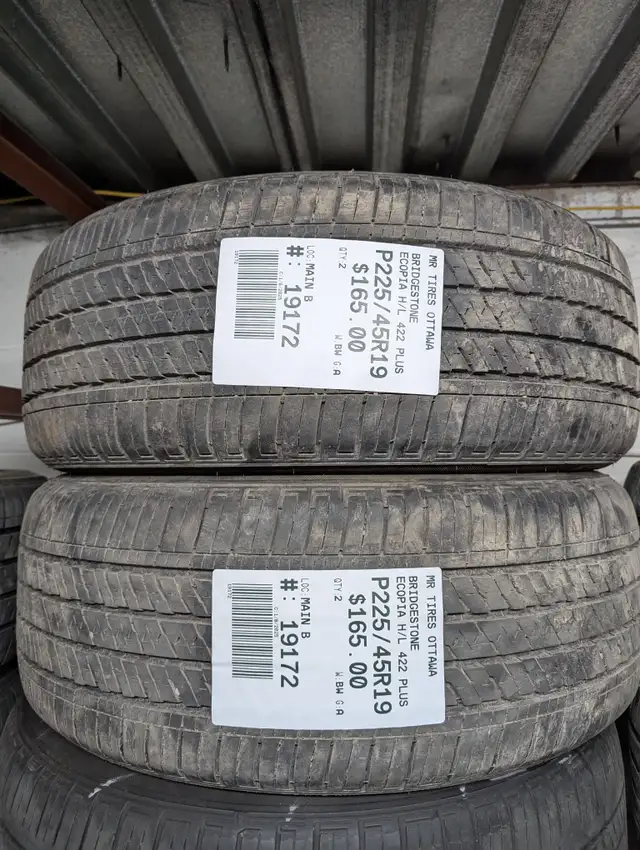 P225/45R19 225/45/19 BRIDGESTONE ECOPIA H/L 422 PLUS TAG # 19172 in Tires & Rims in Ottawa - Image 2