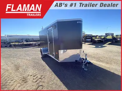2026 ROYAL 6'X12' +2' V-NOSE ENCLOSED CARGO TRAILER Color: Black (1) 3500lb Lippert Spring Axle Tire...