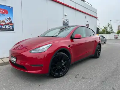 2021 Tesla Model Y Long Range AWD – 7-Seater Paint It Red. Own the Future. Available Now @ Lucky Mot...