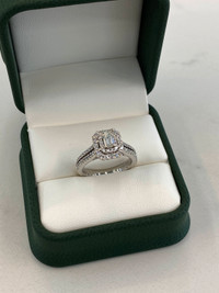 Vera Wang Love Collection 14K WG & Diamond Halo Ring 0.95 TCW