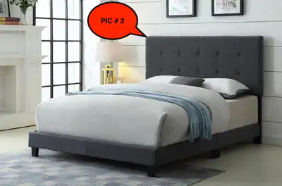 CORNWALL BED - GREY TUFFTED LINEN STYLE FABRIC BED FOR $279, View more