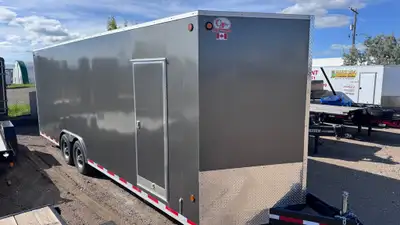 Check out this Saskatchewan built 24' Enclosed Trailer 8.5x24 plus vnose 12,000 gvw - 6K torsion axl...