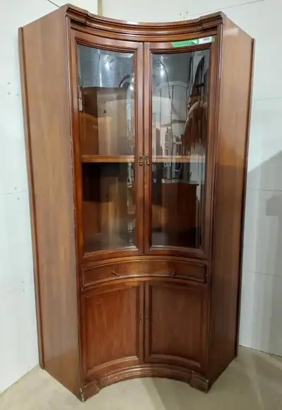 Wooden curved front china cabinet, View more