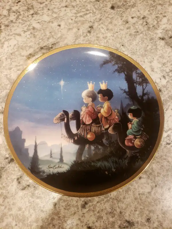 Precious Moments Bible Story plate They Followed the Star