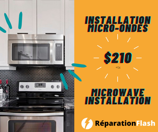 Installation Micro-ondes & Hottes / Microwave & Hoodfan dans Réparation et installation d'électros  à Ville de Montréal - Image 2